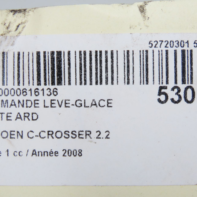 Commande leve-glace porte arrière droite occasion CITROEN C-CROSSER Phase 1 04-1995->04-1999 2.2 HDI 160ch 6490T1 6
