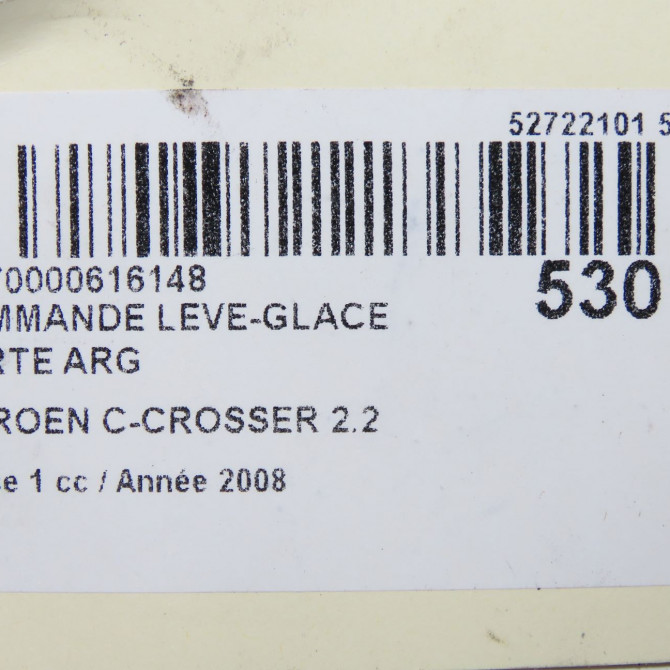 Commande leve-glace porte arrière gauche occasion CITROEN C-CROSSER Phase 1 04-1995->04-1999 2.2 HDI 160ch 6490T0 6