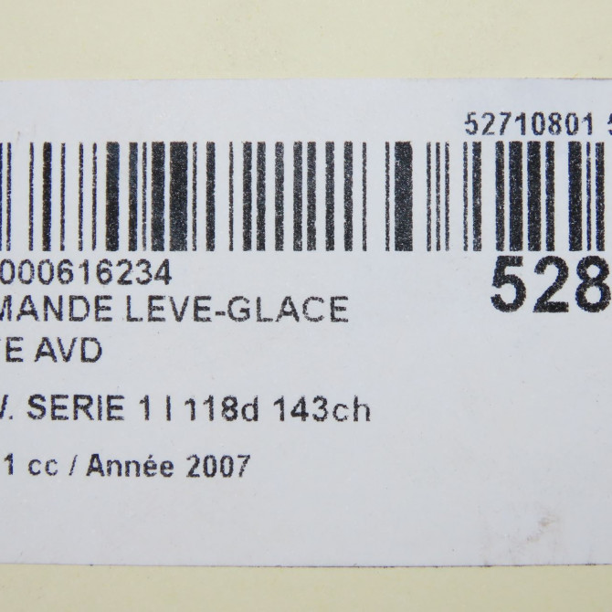Commande lève-glace porte avant droite occasion B.M.W. SERIE 1 I Phase 1 01-2007->07-2011 118d 143ch 61319162998 5