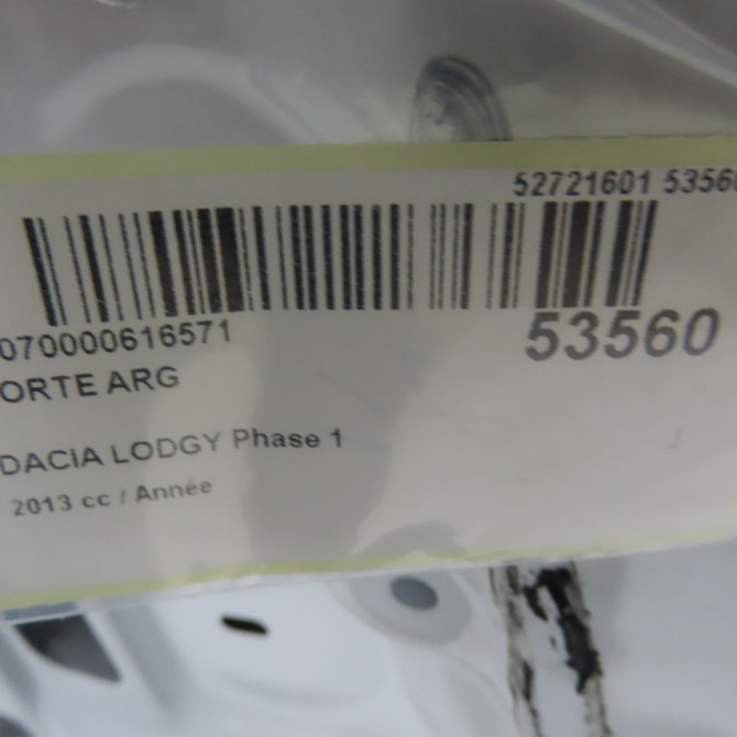 Porte arrière gauche occasion DACIA LODGY Phase 1 01-2012->... 821017323R 4