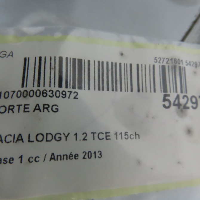 Porte arrière gauche occasion DACIA LODGY Phase 1 01-2012->... 1.2 TCE 115ch 821017323R 4