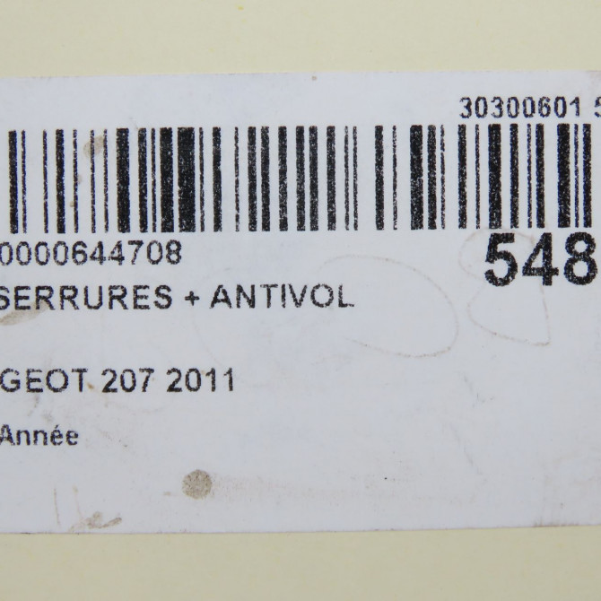 Kit serrures + antivol occasion PEUGEOT 207 CC Phase 1 03-2007->... 1.6 THP 150ch 4162NX 7