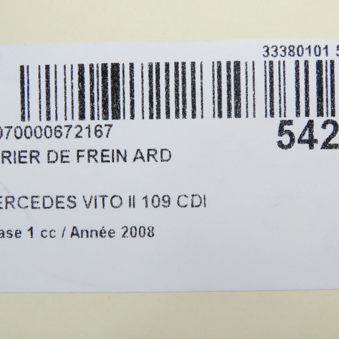 Etrier de frein arrière droit occasion MERCEDES VITO II Phase 1 10-2003->09-2010 109 CDI 88ch 6394200983 6