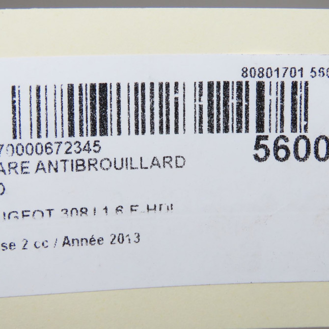 Phare antibrouillard avant droit occasion PEUGEOT 308 I Phase 2 04-2011->12-2014 1.6 E-HDI 115ch 6206X5 6