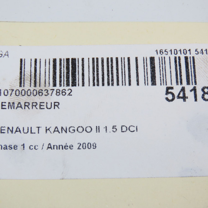 Démarreur occasion RENAULT KANGOO II Phase 1 01-2008->03-2013 1.5 DCI 85ch 8200584675 7