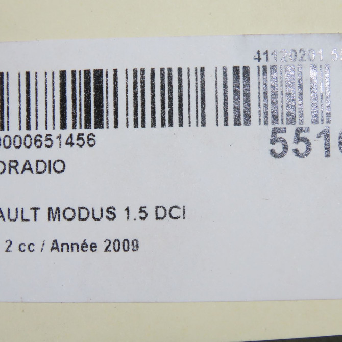 Autoradio occasion RENAULT MODUS Phase 2 01-2008->12-2012 1.5 DCI 85ch 8200666139 6
