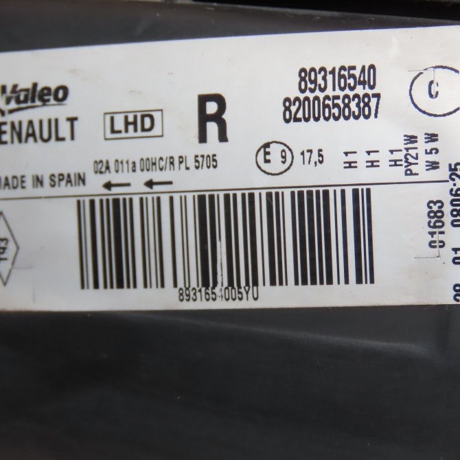 Phare droit occasion RENAULT MODUS Phase 2 01-2008->12-2012 1.6i 16v 110ch 7701069722 5