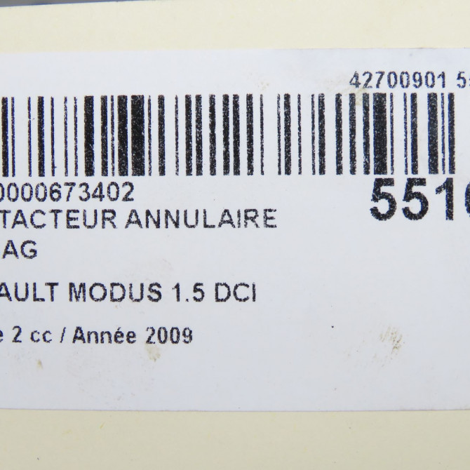 occasion RENAULT MODUS Phase 2 01-2008->12-2012 1.5 DCI 85ch 8201590627 8