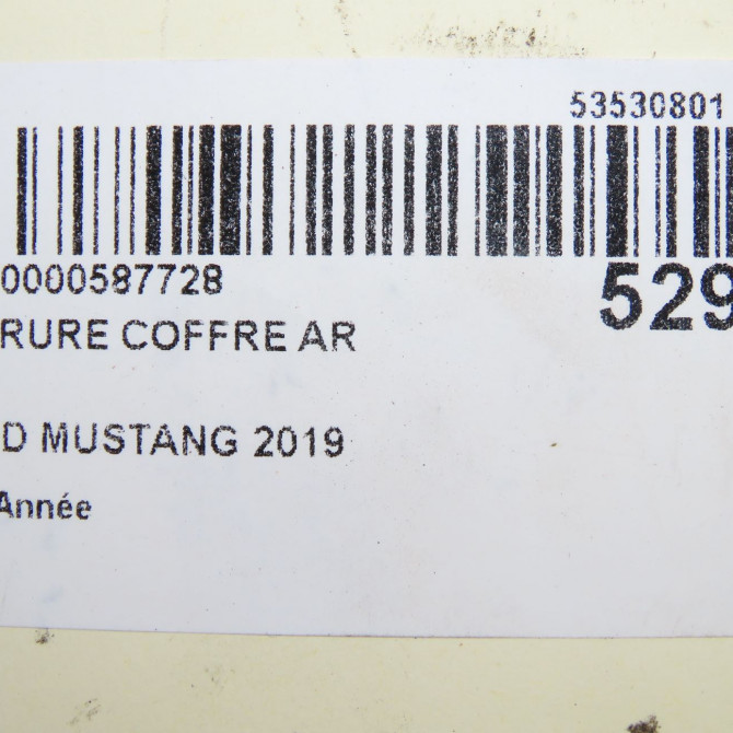 Serrure coffre arrière occasion FORD MUSTANG VII phase 1 06-2015->... 2010532 7