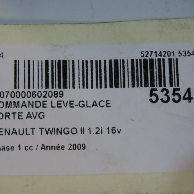 Commande lève-glace porte avant gauche occasion RENAULT TWINGO II Phase 1 06-2007->11-2011 1.2i 16v 75ch 8200214939 5
