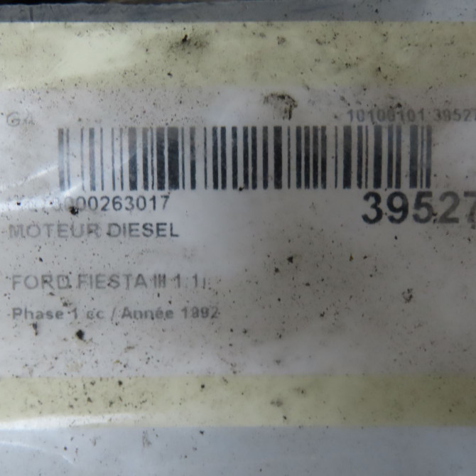 Moteur diesel occasion FORD FIESTA III Phase 1 03-1989->01-1994 1.8 D 6