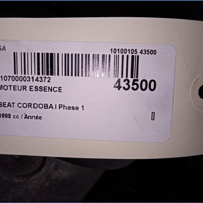 Moteur essence occasion SEAT CORDOBA I Phase 1 12-1993->09-1999 1.4i 60ch 6