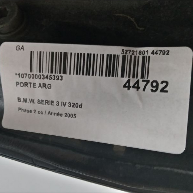 Porte arrière gauche occasion B.M.W. SERIE 3 IV Phase 2 09-2001->03-2005 320d 41527034153 2