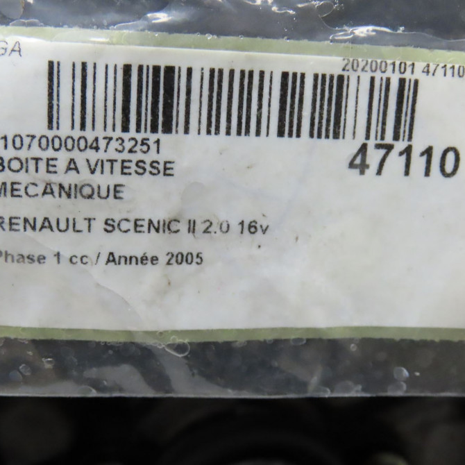 Boîte à vitesse mecanique occasion RENAULT SCENIC II Phase 1 03-2004->09-2006 2.0 16v 7701717857 6
