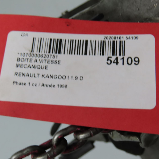 Boîte à vitesse mecanique occasion RENAULT KANGOO I Phase 1 09-1997->06-2003 1.9 D 65ch 7701723256 7