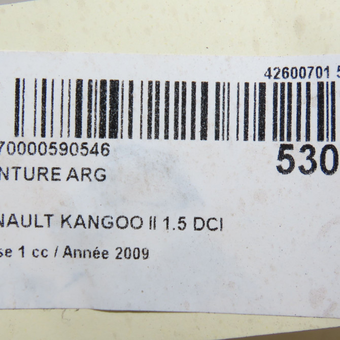 Ceinture arrière gauche occasion RENAULT KANGOO II Phase 1 01-2008->03-2013 1.5 DCI 105ch 8200448888 5