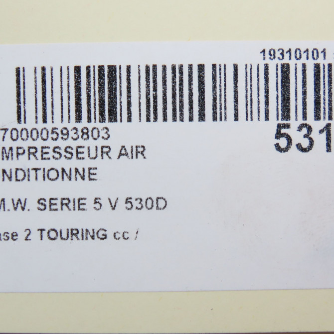 Compresseur air conditionne occasion B.M.W. SERIE 5 V Phase 1 04-1995->04-1999 530D 64509180547 8