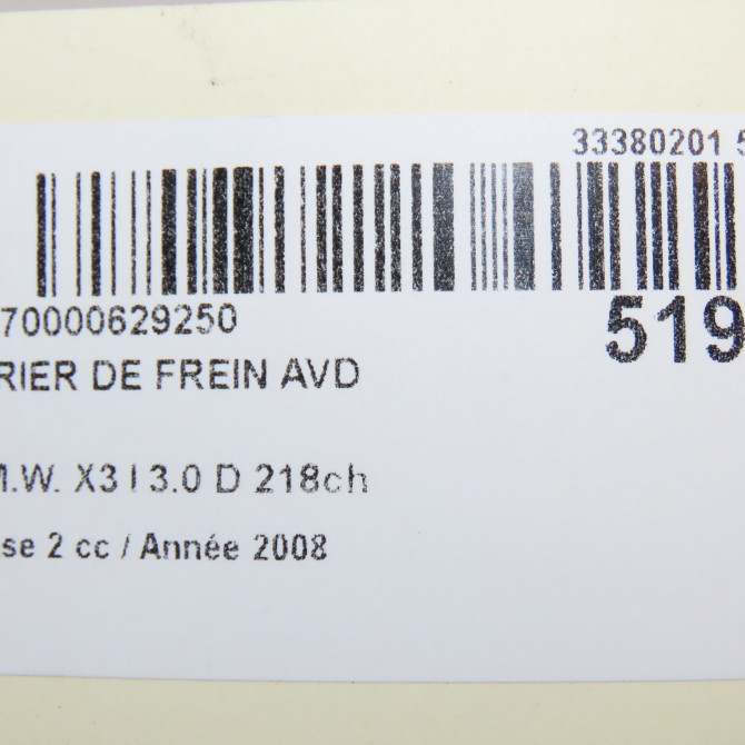 Etrier de frein avant droit occasion B.M.W. X3 I Phase 2 08-2006->08-2010 3.0 D 218ch 34116765882 7