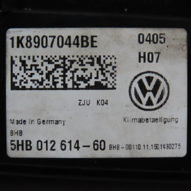Commande de chauffage occasion VOLKSWAGEN TIGUAN I TIGUAN I Phase 2 2011-04-01->2016-12-31 2.0 TDI 140ch 1K8907044CDZJU 5