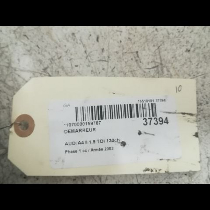 Démarreur occasion AUDI A4 II Phase 1 01-2001->11-2004 1.9 TDi 130ch 68911024F 2