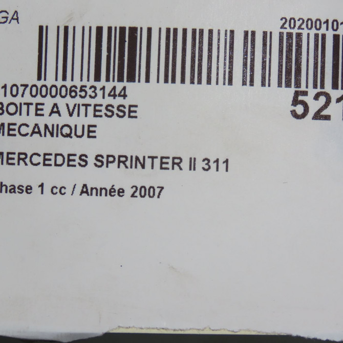 Boîte à vitesse mecanique occasion MERCEDES SPRINTER II Phase 1 06-2006->... 311 CDI 109ch 7