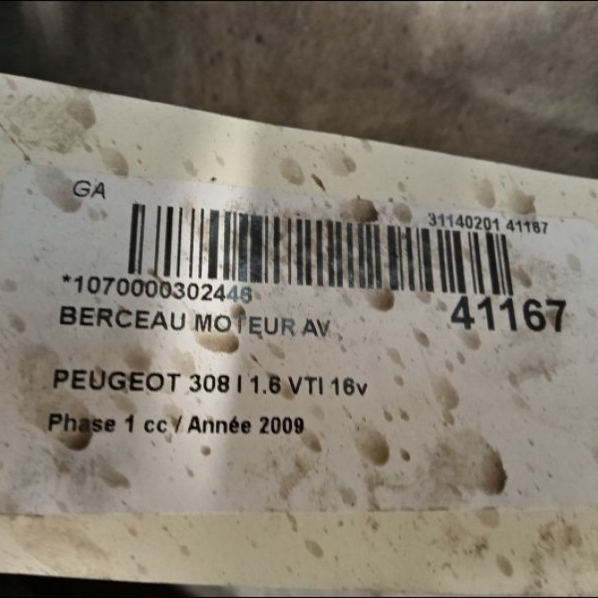 Berceau moteur avant occasion PEUGEOT 308 I Phase 1 09-2007->03-2011 1.6 VTI 16v 120ch 2