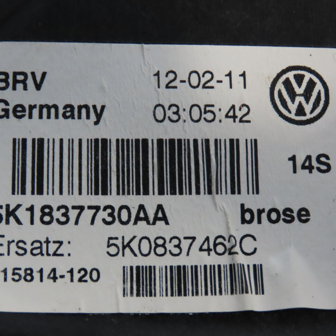 Mecanisme + moteur lève-glace avant droit occasion VOLKSWAGEN GOLF VI Phase 1 10-2008->04-2013 1.6 TDI 105ch 5