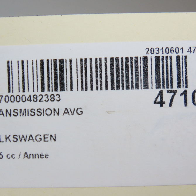 Transmission avant gauche occasion VOLKSWAGEN TRANSPORTER V Phase 1 06-2003->08-2009 7E0407271AA 7