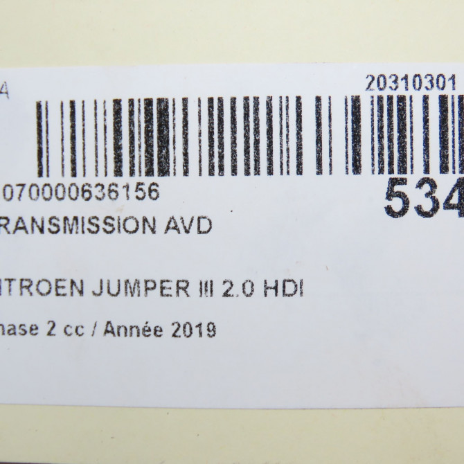 Transmission avant droite occasion CITROEN JUMPER III Phase 2 06-2014->... 2.0 HDI 130ch 1614305680 7