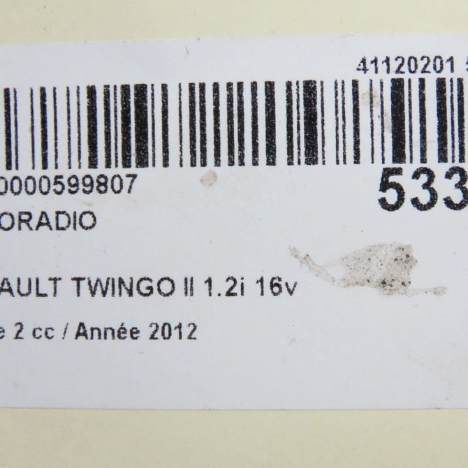 Autoradio occasion RENAULT TWINGO II Phase 2 12-2011->12-2014 1.2i 16v 75ch 281158481R 5
