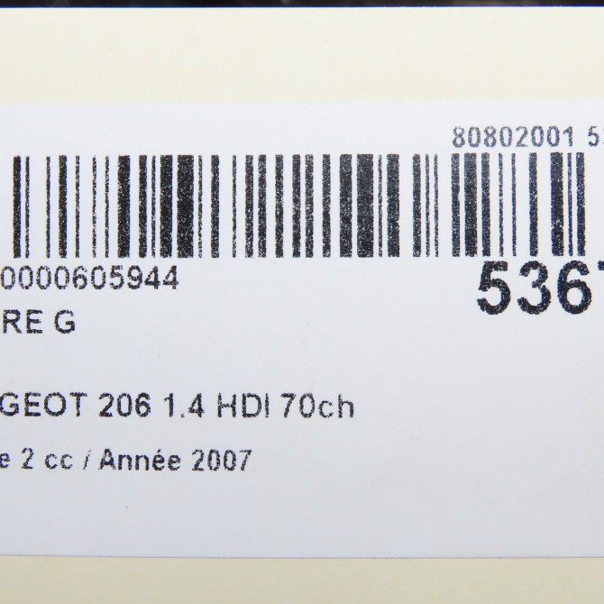 Phare gauche occasion PEUGEOT 206 Phase 2 02-2003->02-2009 1.4 HDI 70ch 6208A0 6
