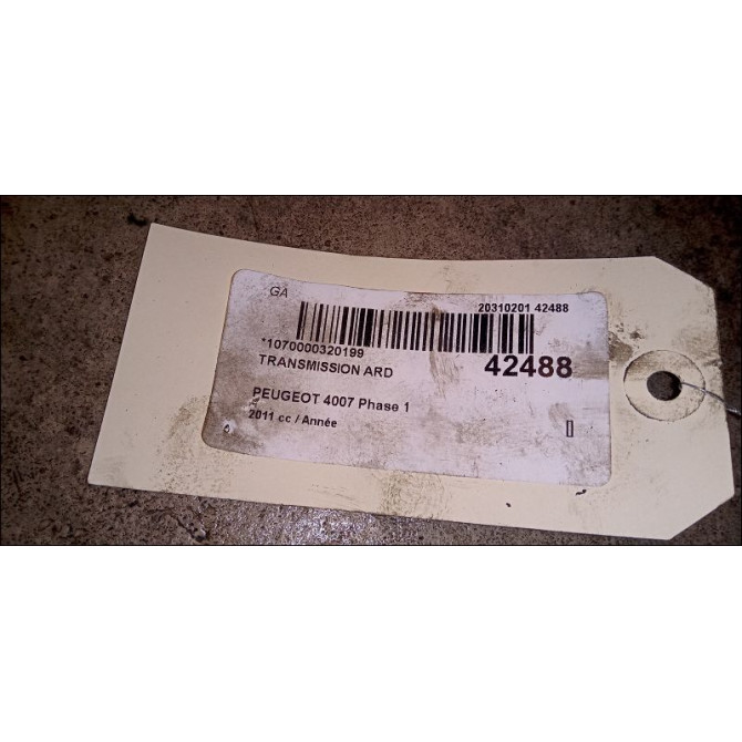 Transmission arrière droite occasion PEUGEOT 4007 Phase 1 07-2007->03-2013 3274D0 2