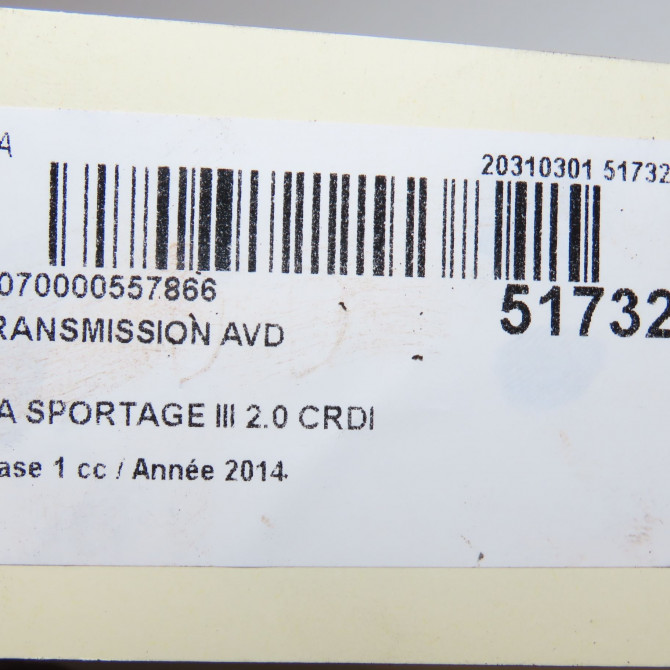 Transmission avant droite occasion  495012Y060SJ 5