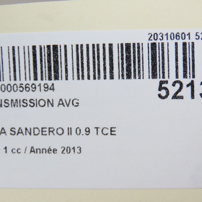 Transmission avant gauche occasion DACIA SANDERO II Phase 1 10-2012->... 0.9 TCE 90ch 391017832R 6