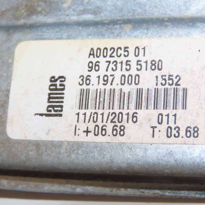 Mecanisme + moteur lève-glace avant droit occasion PEUGEOT 208 208 Phase 1 2012-03-01->2015-09-30 1.0i VTI 68ch 9673155180 6