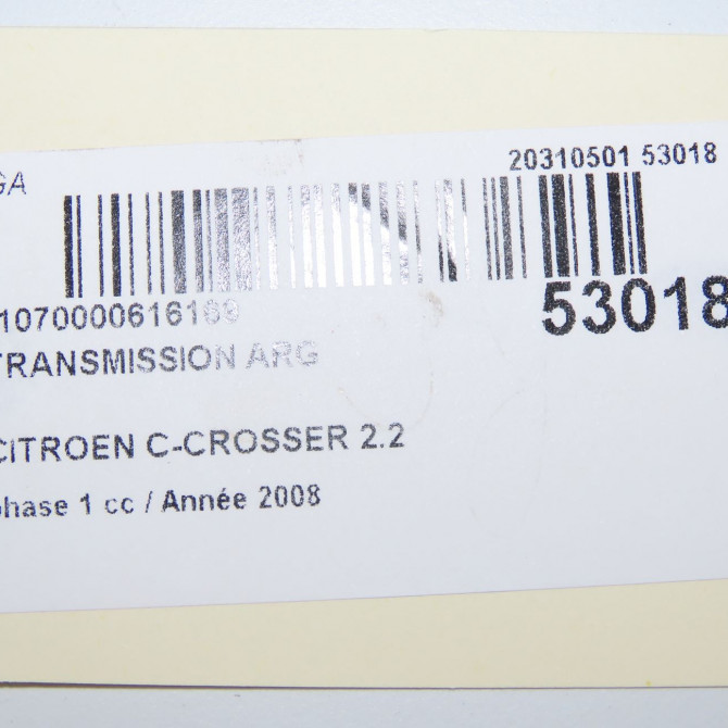 Transmission arrière gauche occasion CITROEN C-CROSSER Phase 1 04-1995->04-1999 2.2 HDI 160ch 3274C9 5