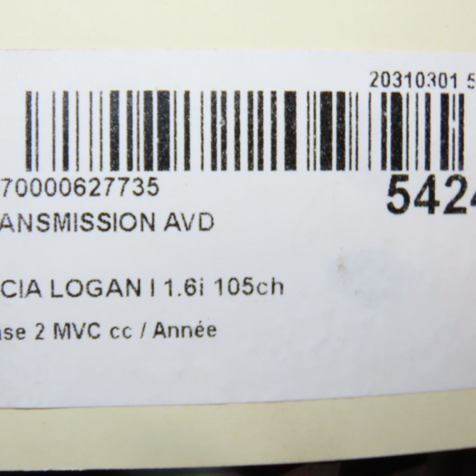 Transmission avant droite occasion  391008333R 6