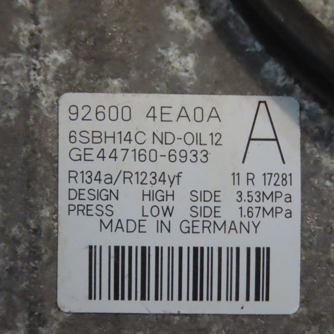 Compresseur air conditionne occasion RENAULT MEGANE III Phase 3 10-2013->... 1.5 DCI 110ch 926004EA0A 5