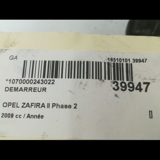 Démarreur occasion OPEL ZAFIRA II Phase 2 01-2008->12-2014 98014743 4