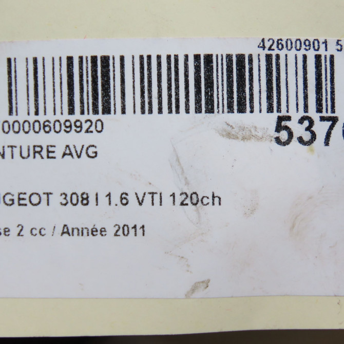 Ceinture avant gauche occasion PEUGEOT 308 I Phase 2 04-2011->12-2014 1.6 VTI 120ch 8976S1 6