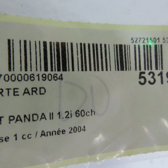 Porte arrière droite occasion FIAT PANDA II Phase 1 09-2003->12-2012 1.2i 60ch 46826582 5