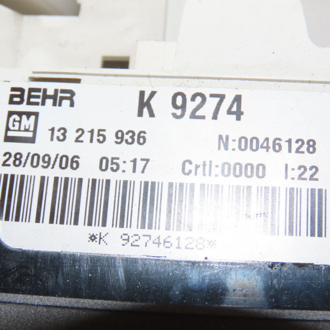 Commande de chauffage occasion OPEL MERIVA I Phase 2 01-2006->09-2010 1.6 TWINPORT 13219160 4