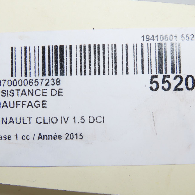 Resistance de chauffage occasion RENAULT CLIO IV Phase 1 07-2012->... 1.5 DCI 75ch 271435467R 5