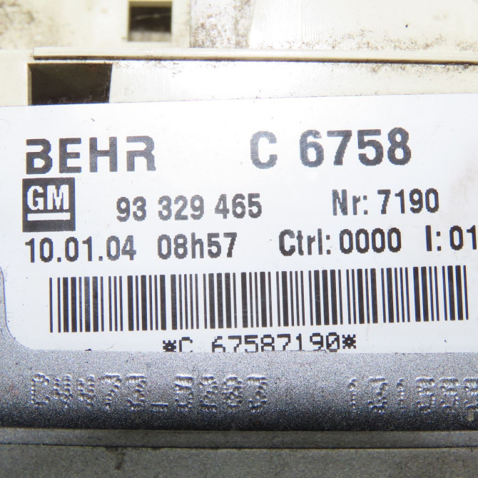 Commande de chauffage occasion OPEL MERIVA I Phase 1 04-2003->12-2005 1.7 CDTI 13219160 4