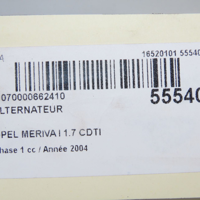 Alternateur occasion OPEL MERIVA I Phase 1 04-2003->12-2005 1.7 CDTI 98056439 7