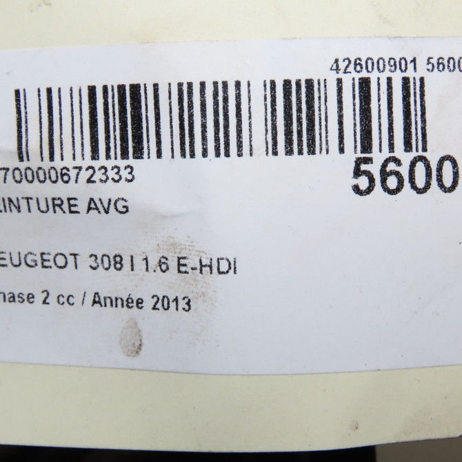 Ceinture avant gauche occasion PEUGEOT 308 I Phase 2 04-2011->12-2014 1.6 E-HDI 115ch 8976S1 8