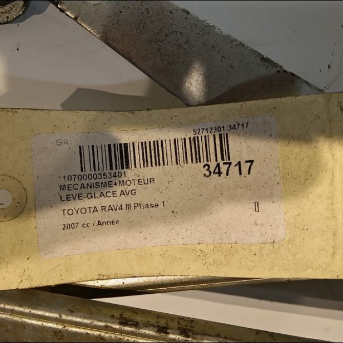 Mecanisme+moteur leve-glace avg occasion TOYOTA RAV4 III Phase 1 02-2006->11-2009 6980252080 3
