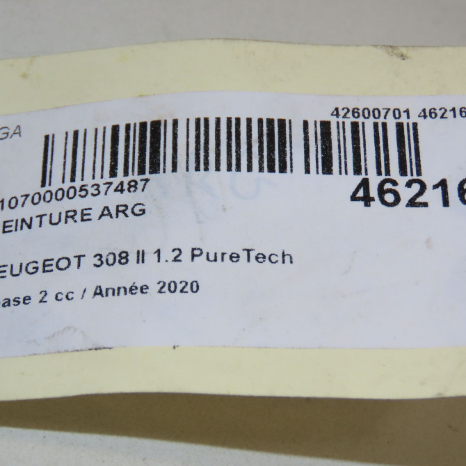 Ceinture arrière gauche occasion PEUGEOT 308 II Phase 1 04-1995->04-1999 1.2 PureTech 110ch 96777230XX 3