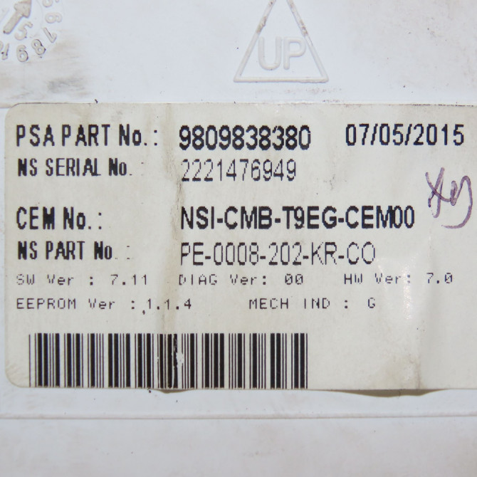 Compteur occasion PEUGEOT 308 II 308 II Phase 1 2013-06-01->2017-08-31 1.6 e-HDi 115ch 9809838380 4