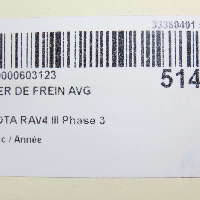 Etrier de frein avant gauche occasion TOYOTA RAV4 III Phase 3 04-2010->01-2013 4775042091 6